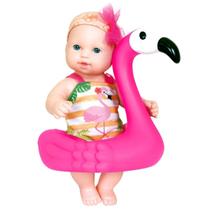 Boneca Banho do Bebê com Boia Flamingo Play Time - Cotiplas