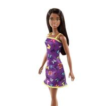 Boneca Barbie 29 cm Vestido com Estampa de Borboletas e Sandálias de Tiras Boneca Barbie 29 cm Vestido com Estampa de Borboletas e Sandálias de Tiras