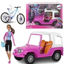 Boneca Barbie Acampamento Jipe Off Road e Bicicleta Boneca Barbie Acampamento Jipe Off Road e Bicicleta