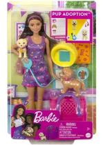 Boneca Barbie Adota Cachorrinho Morena - HKD85 HKD86 - Mattel