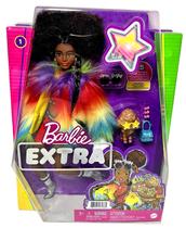 Boneca Barbie Articulada Fashionistas Extra Menina Moderna Morena Negra Cabelo Black Power - Acompanha Acessórios Roupa Fashion - Número 01 - Mattel