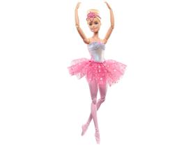 Boneca Barbie Bailarina Luzes Brilhantes Rosa