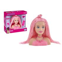 Boneca Barbie Busto 4 Acessórios Para Cabelo Rosa Especial - Pupee