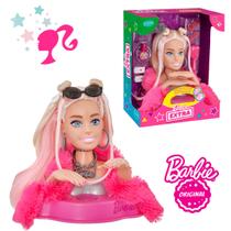 Boneca Barbie Busto Cabeleireira 12 Falas Styling Head Para Pentear Com Acessórios - Pupee