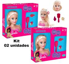 Boneca Barbie busto de pentear mini styling head core kit 2 unidades