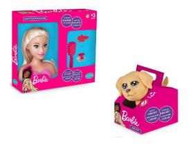 Boneca Barbie Busto Mini Styling Head Core C/ Acessórios + Mini Pet Na Casinha Taffy - Pupee
