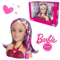 Boneca Barbie Busto Para Pentear e Maquiar Com Acessórios Salão De Beleza - Pupee