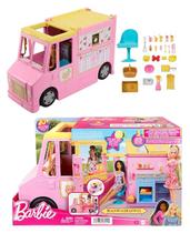 Boneca Barbie Caminhão de Limonada 48Cm Com 20 Peças - Food Truck Limonada Refrescante - 3 Áreas de Brincadeira - Mattel