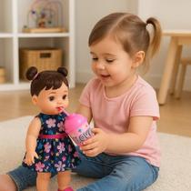 Boneca Barbie Canudo Brinquedo Criança Hannah Copo Suquinho Cheirinho Ursinho Infantil Vestido