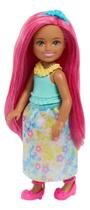 Boneca Barbie Chelsea Dreamtopia Princesa Cabelo Rosa