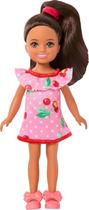 Boneca Barbie Chelsea Morena Vestido De Cereja