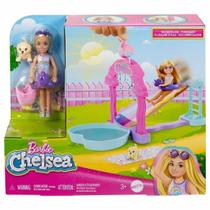Boneca Barbie Chelsea Parque Aquático Escorrega Arco-íris HTK39 - Mattel