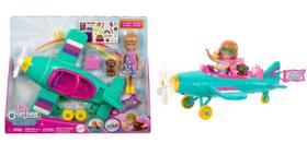 Boneca Barbie Chelsea Profissões - Piloto c/ Avião e Pet - Mattel