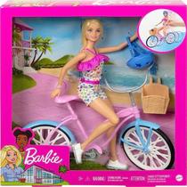 Boneca Barbie Ciclista Original Com Bicicleta Rosa Capacete e Acessórios Mattel Brinquedo Criança Menina Presente Colecionável