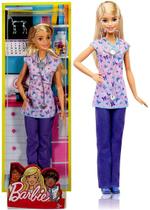 Boneca Barbie Colecionável Loira Quero Ser Profissões Médica Enfermeira Técnica Em Enfermagem - Mattel