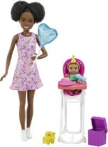 Boneca Barbie com Acessórios - Festa de Aniversário - Skipper Babysitter - Negra - Mattel