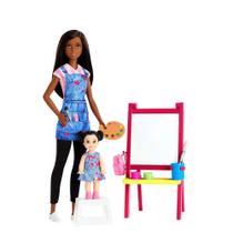 Boneca Barbie com Acessórios - Profissões - Barbie Professora de Arte - Negra - Mattel