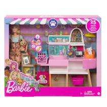 Boneca barbie com cenario e animal pet shop grg90 - mattel