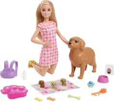 Boneca Barbie com Pet - Filhotinhos Recém-Nascidos - Loira - Mattel