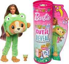 Boneca Barbie Cutie Reveal com fantasia de animal e 10 surpresas