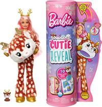 Boneca Barbie Cutie Revela Deer Plush Snowflake Sparkle Doll com 10 surpresas pet, mudança de cor e acessórios brinquedos e presentes para crianças