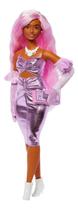 Boneca Barbie Deluxe Style Vestido Rosa Brilhante HYV25