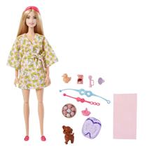 Boneca barbie dia de spa roupão de banho e cachorrinho - mattel hkt90/gkh73