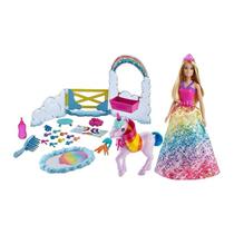 Boneca Barbie Dreamtopia com Unicórnio +15 pçs GTG01 - Mattel