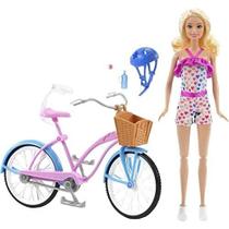 Boneca Barbie e Bicicleta Loira Mattel