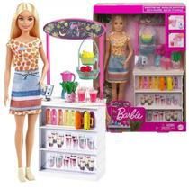 Boneca Barbie e Conjunto de Sucos e Vitaminas Grn75 Mattel