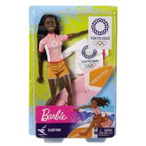 Boneca Barbie Esportista Olímpica Tokyo 2020 Surf Mattel GJL73
