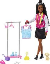 Boneca Barbie Estilista no Set de Filmagem com 14 Acessórios, Brooklyn Doll, Elegante & Fashion