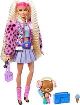 Boneca Barbie Extra 8 Fashionista Com Urso Casado de Pele - Mattel