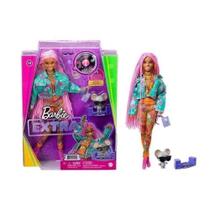 Boneca Barbie Extra Cabelo Tranças Rosa Com Dj Pet - Mattel GXF09