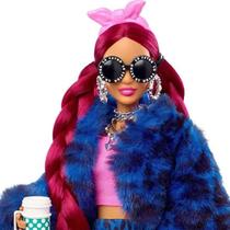 Boneca Barbie Extra Colecionável com Pet Nº 17 - Leopardo Azul - 30cm - Mattel