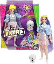Boneca Barbie Extra com Cabelo Rosa e Roxo Cintilante