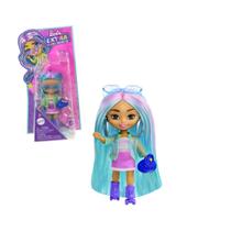Boneca Barbie Extra Mini Minis Cabelo Azul e Patins - Mattel