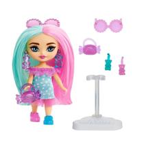 Boneca Barbie Extra Mini Minis Doces Turquesa E Rosa Hph21