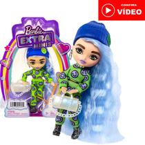 Boneca Barbie Extra Minis com Cabelo Azul + Acessórios 14cm - Mattel HGP65