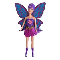 Boneca barbie fada com som e luz a bateria com asa de brilho glitter Boneca barbie fada com som e luz a bateria com asa de brilho glitter