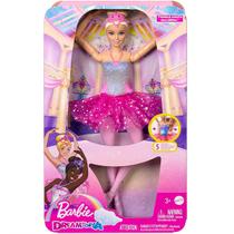 Boneca Barbie Fantasia Bailarina Luzes Brilhantes Rosa Mattel HLC25