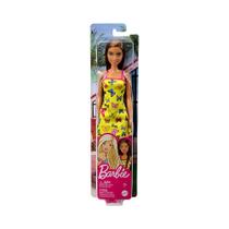 Boneca Barbie Fashion Básica Vestido Amarelo HBV08 Mattel