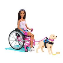 Boneca Barbie Fashion Cadeira de Rodas e Cão Hjy85 Mattel