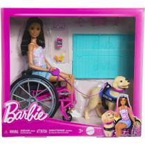 Boneca Barbie Fashion Cadeira De Rodas E Cão HJY85 Mattel