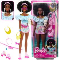 Boneca Barbie Fashion Deluxe Patinadora Roller Mattel HPL77