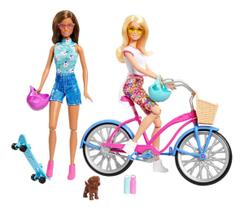 Boneca Barbie Fashion Loira Morena Bike Skate Mattel Coleção