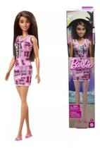 Boneca Barbie Fashion Morena Vestido Rosa - Mattel