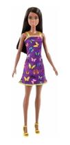Boneca Barbie Fashion Vestido com Borboletas Roxol Mattel