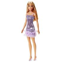 Boneca Barbie Fashion Vestido Glitter - Mattel T7580 Lilás