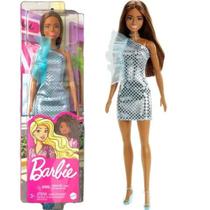 Boneca Barbie Fashion Vestido Glitter Morena - Mattel
